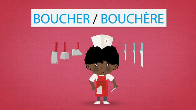 Les métiers animés : Boucher / Bouchère